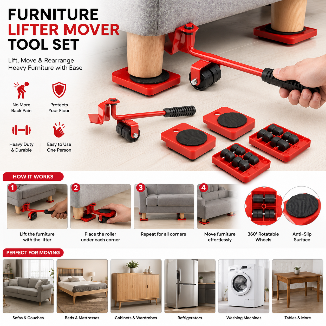 Furniture Lifter Mover Tool Set