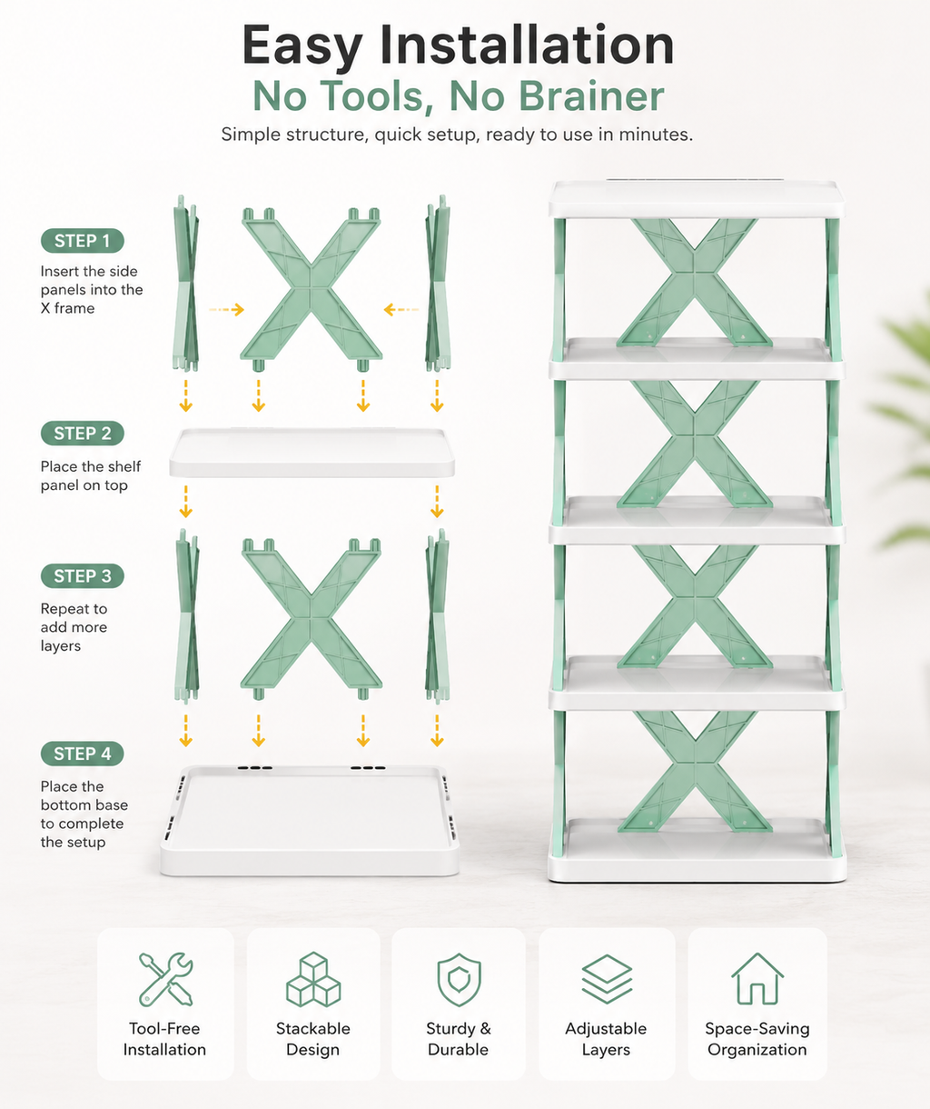 Adjustable Shoe Stand Organizer
