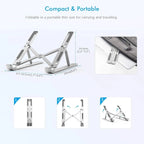 Foldable aluminum laptop stand