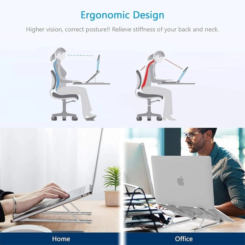 Foldable aluminum laptop stand