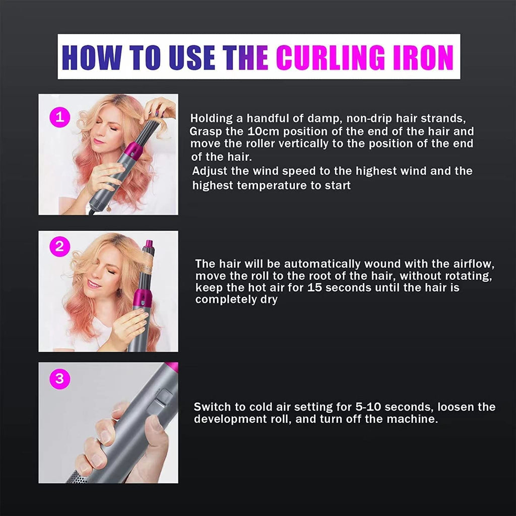 5 in 1 Hot Air Brush Hair Dryer & Volumizer